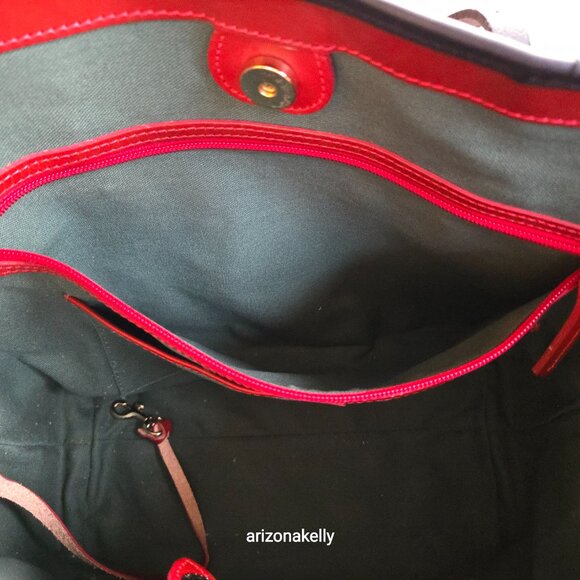 UNUSED Dooney & Bourke Plaid Leather Tote Bag Shopper With Dustbag - Picture 11 of 16